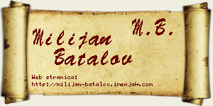 Milijan Batalov vizit kartica